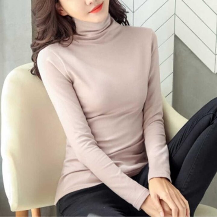 31587673-여성기모트렌디목폴라티셔츠이너터틀넥겨울티셔츠