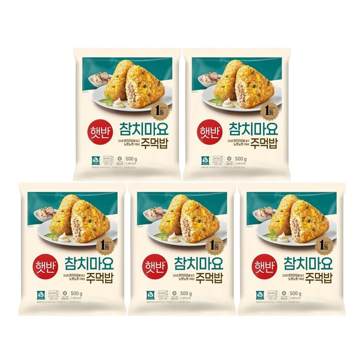 CJ 햇반 쿡반 참치마요주먹밥 500g x 5개