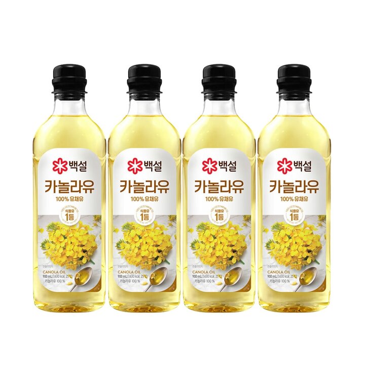 CJ 백설 카놀라유 900ml x4개