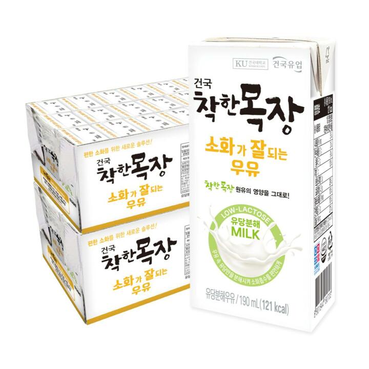 [G]건국대학교 건국우유 착한 목장 소화가 잘 되는 멸균우유 48팩