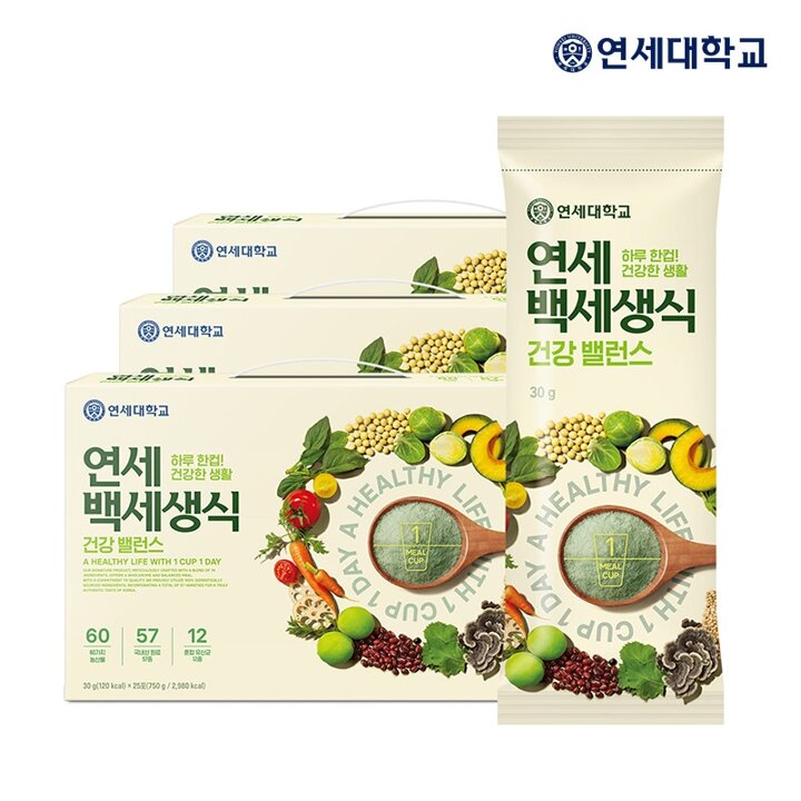 연세우유 연세백세생식 75포 (30g*25포*3박스)