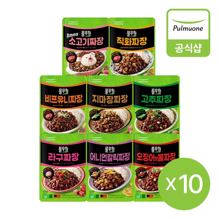 [풀무원] 직화짜장소스 8종 10개 골라담기