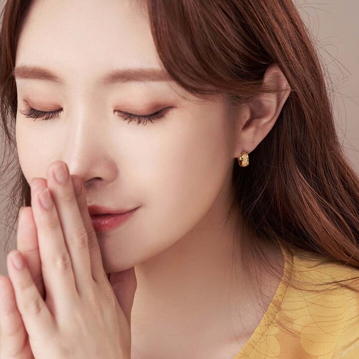 한국금다이아몬드 여자 순금 원터치 귀걸이 샌딩 원형 24K 3.75g