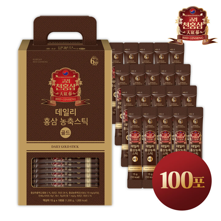 고려천홍삼 데일리 홍삼농축스틱골드 15g x 100포 / 선물세트