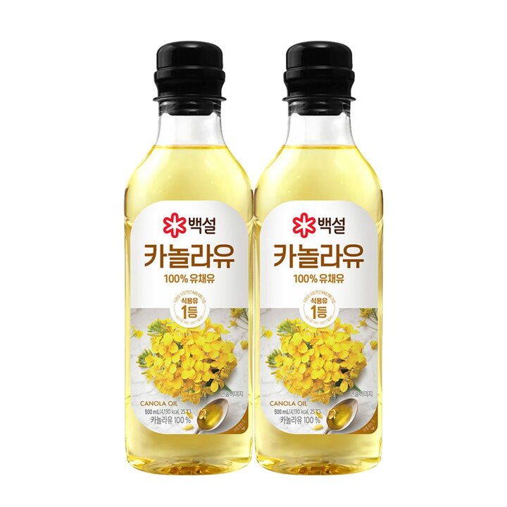 CJ 백설 카놀라유 500ml x2개