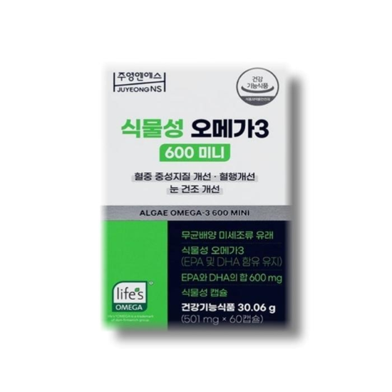 [건강나라]주영엔에스식물성오메가3600미니501mgx60캡슐