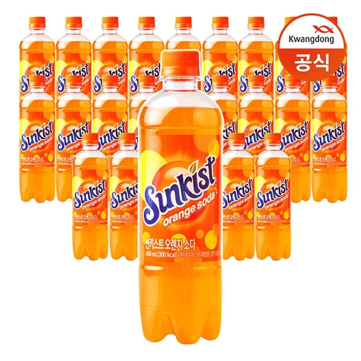 [광동직송] 썬키스트 오렌지 소다(pet) 600ml x24개