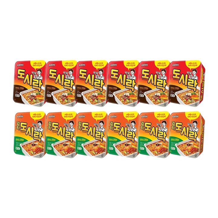 팔도 컵라면 도시락X6개+김치도시락X6개