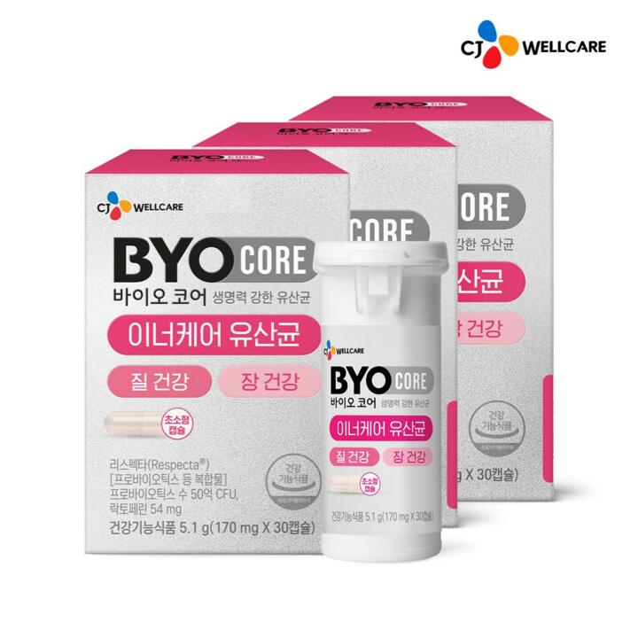 [CJ공식] 바이오코어 이너케어(질건강) 유산균 3박스/3개월분