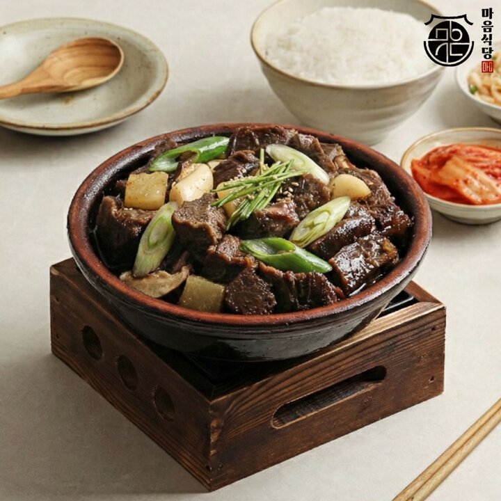[마음식당] 국내산 뼈없는 소갈비찜 500g x 5팩, 실온보관 순살갈비