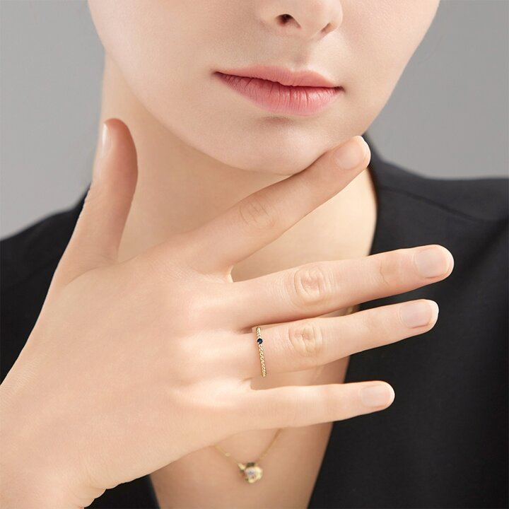 모아르 14K 볼라인 디퓨전 반지