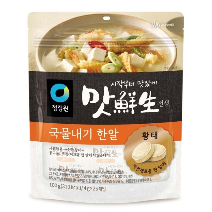(신세계의정부점)청정원 맛선생 국물내기 한알(황태) 100g/1개