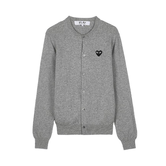 [라벨루쏘] [꼼데가르송] SS26 공용 블랙하트 와펜 가디건 AZ N023 051 LIGHT GREY