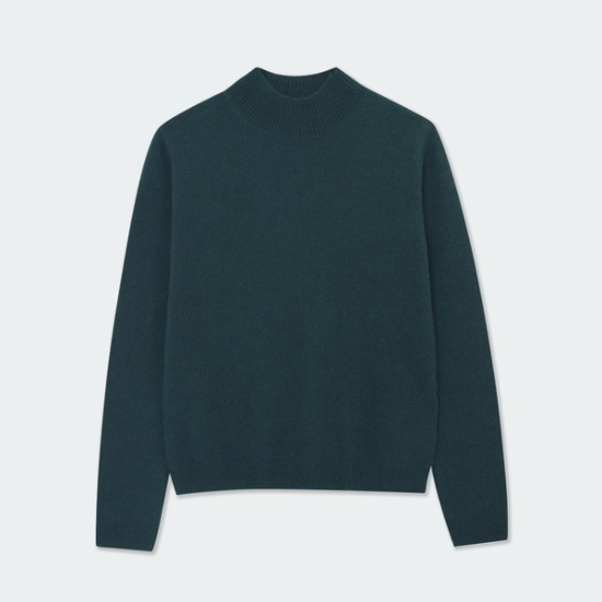 (대전신세계)캐시미어 베이직 터틀넥 클로버 풀오버 (UFKKTN44ZC-GREEN)
