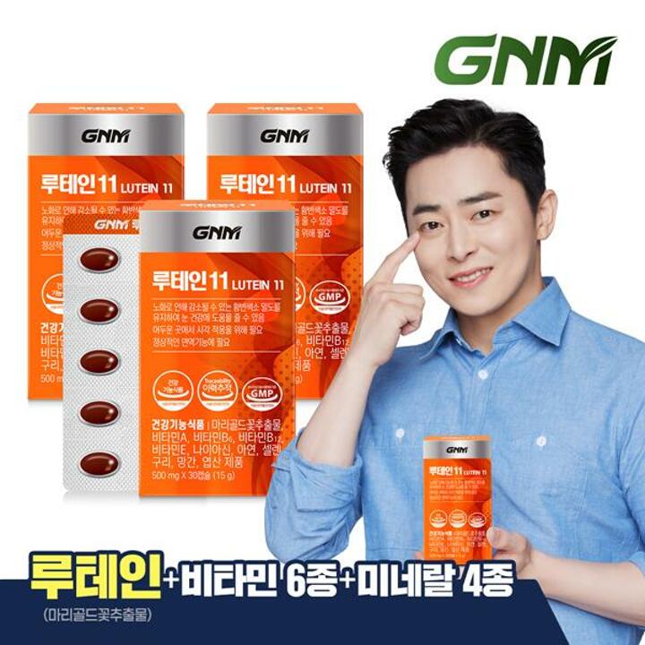 GNM 루테인11 3박스 / 비타민 6종 + 미네랄 4종 눈건강 비타민B 아연 엽산