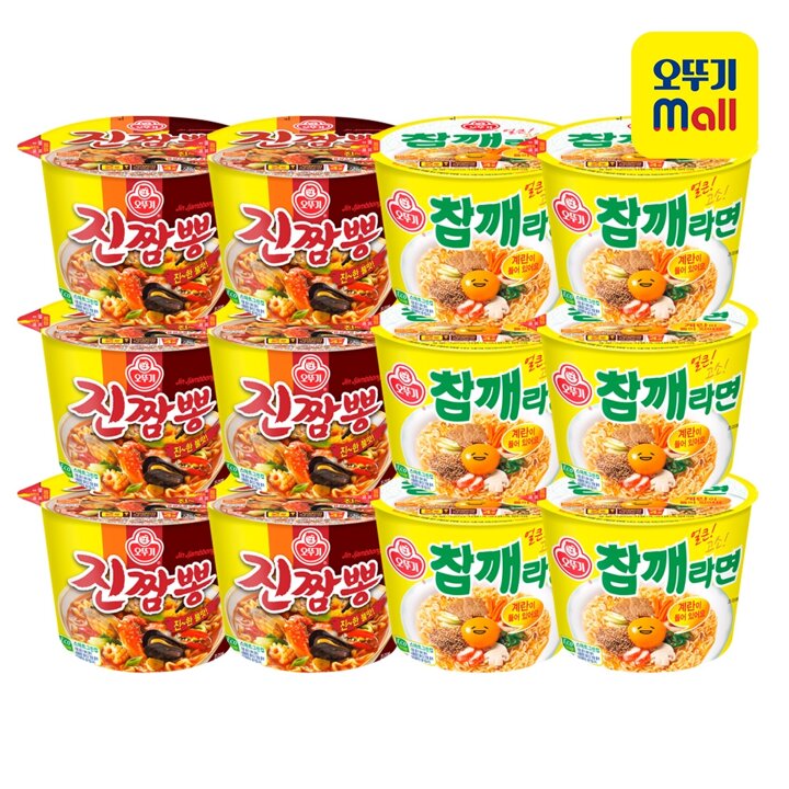 [본사직영][6+6] 오뚜기 참깨진짬 용기라면 세트