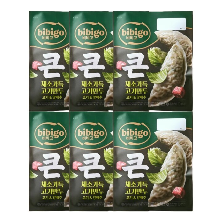 CJ제일제당 비비고 큰채소가득고기만두 양배추400g x6개