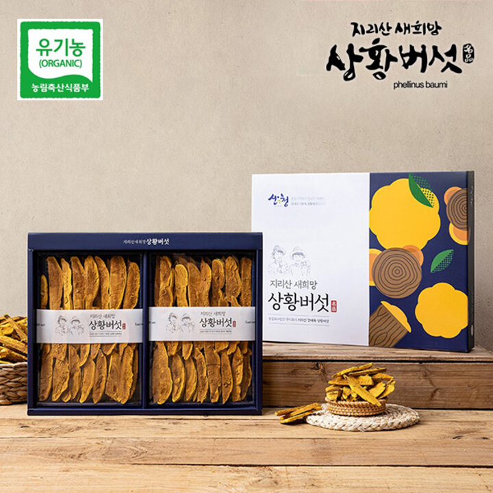 [지리산 새희망 상황버섯] 유기농 지리산 상황버섯(슬라이스) 선물용 150g (특품)