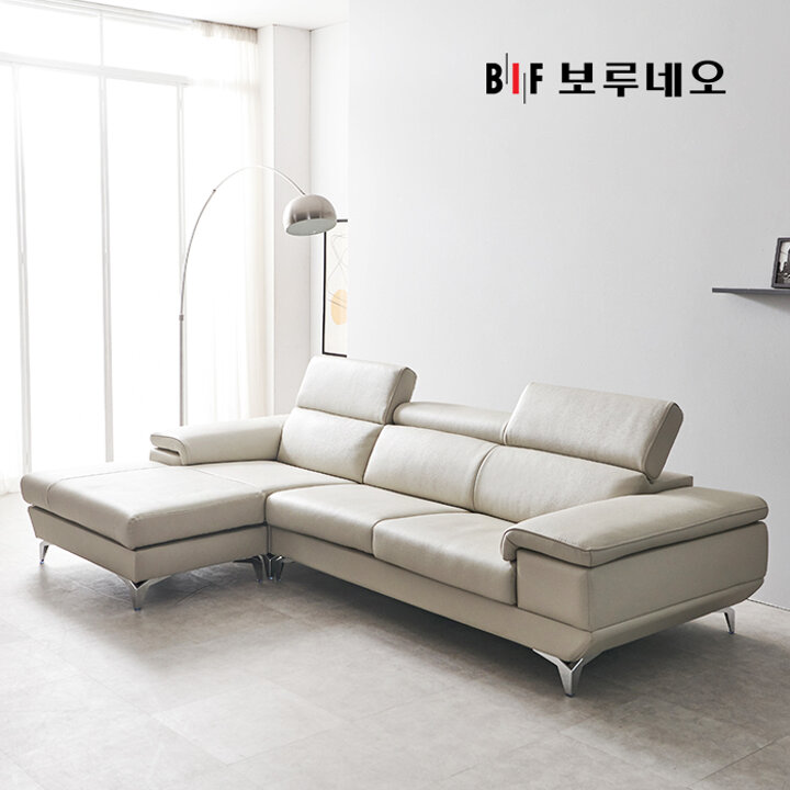 BIF보루네오 디에르 보이시 천연통가죽 4인 카우치 소파