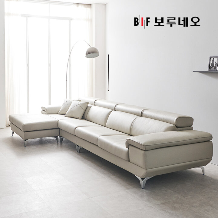 BIF보루네오 디에르 보이시 천연통가죽 6인 카우치 소파