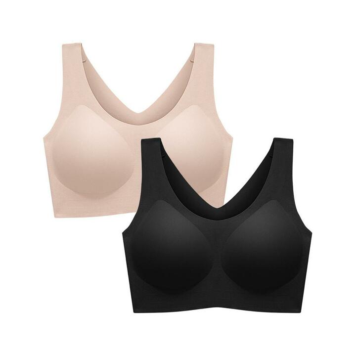 할인바이할인 [1+1] 무지 편안한 쿨메쉬 숨쉬는 심리스 노와이어 브라 컬러2종