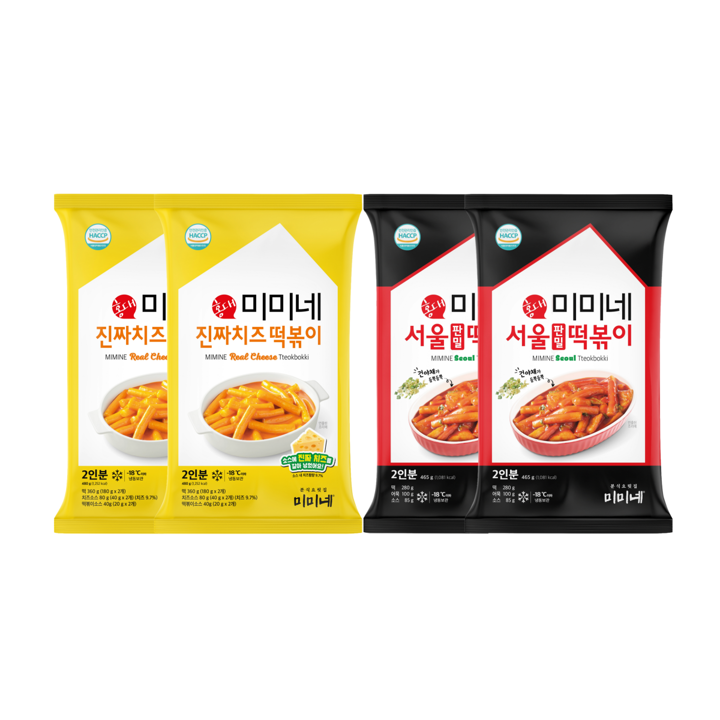 [신제품]미미네 진짜치즈 떡볶이 2봉 + 서울 판밀떡볶이 2봉 