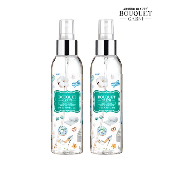 부케가르니 헤어 앤 바디미스트 소프트코튼향 145ml x2개