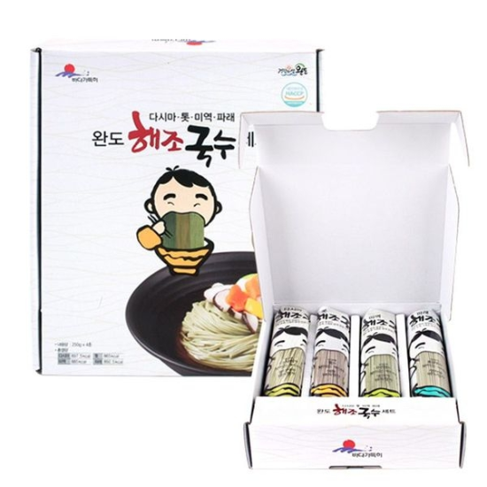 완도 해조국수 4종세트(다시마/미역/톳/파래국수 각250g)[33289445]