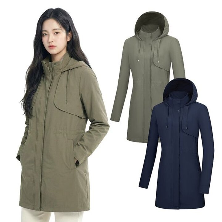 [하프클럽/콜핑] 여성 봄 세미오버핏 중기장 캐주얼 등산 바람막이 자켓 KSC632UJ2W