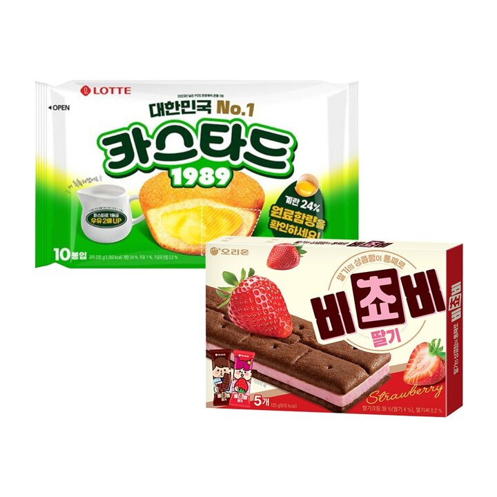 비쵸비 딸기 125g x1+카스타드 오리지날 230g x1