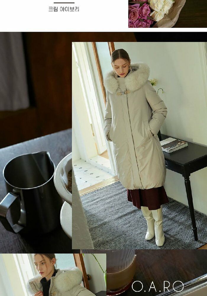 [삼성카드5%할인]★10만원 인하★오아로 24FW 사가폭스 롱 구스 다운코트 1종