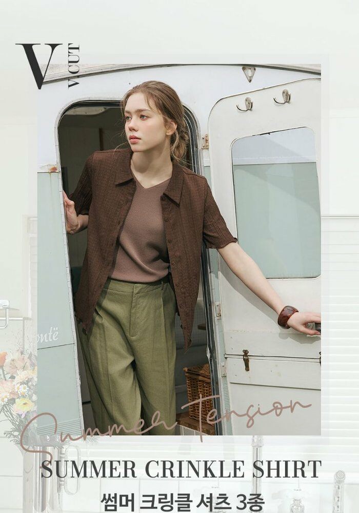 [카드 5%할인][런칭가59,900원→2만원↓] 브이컷 26SS 크링클 셔츠 3종