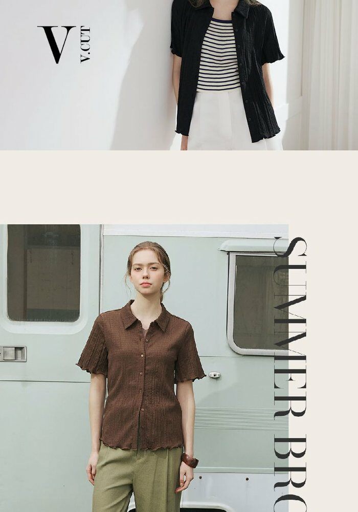 [카드 5%할인][런칭가59,900원→2만원↓] 브이컷 26SS 크링클 셔츠 3종