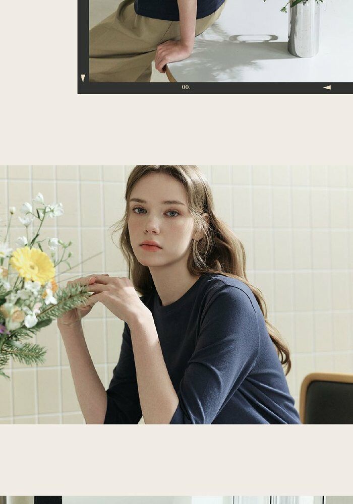[롯데카드5%할인]브이컷 26SS 면100 튜블러 7부소매 티셔츠 5종