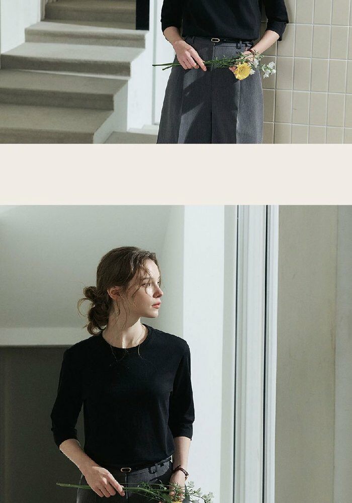 [롯데카드5%할인]브이컷 26SS 면100 튜블러 7부소매 티셔츠 5종