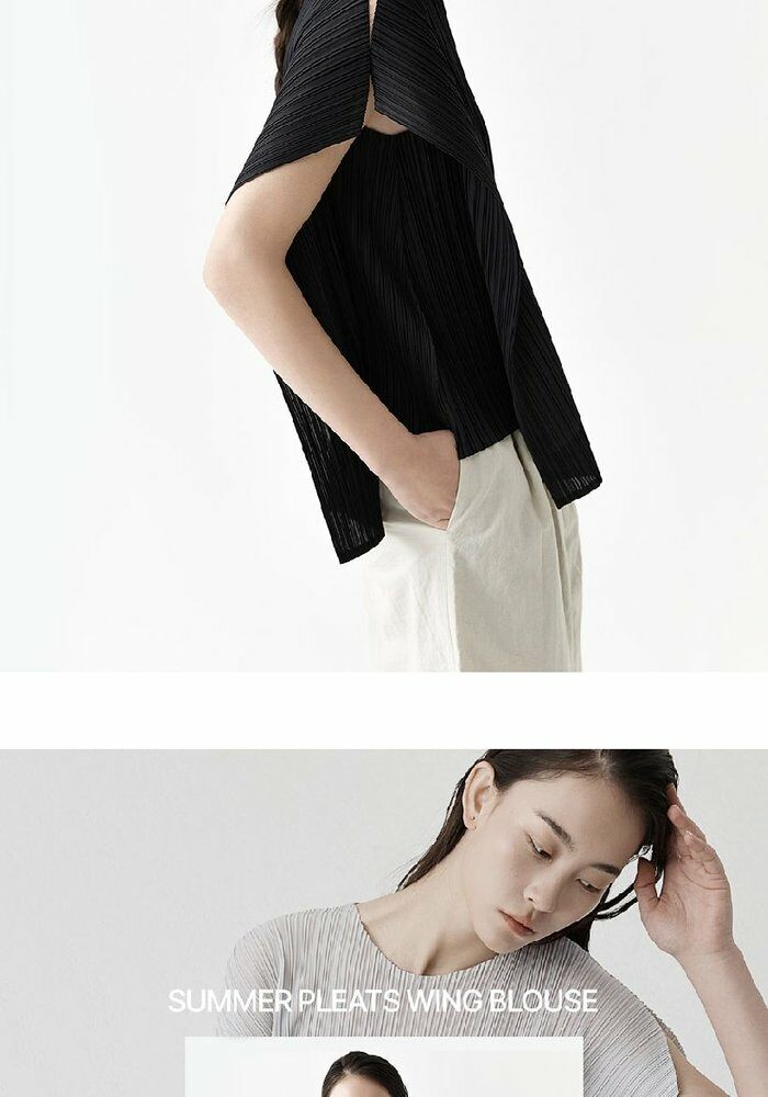 [롯데카드5%할인]☆잔여 수량 극소량! 2만원 파격 인하!☆  26SS 플리츠미 날개 슬릿 블라우스 