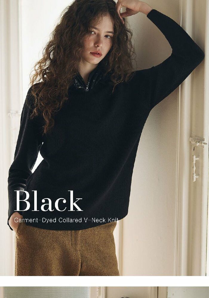 [롯데카드5%할인][최신상] 브이컷 26FW 가먼트다잉 브이넥 카라니트 3종