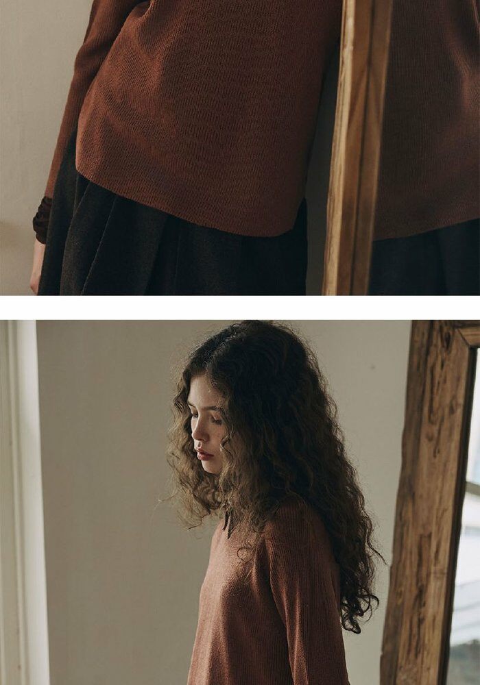 [롯데카드5%할인][최신상] 브이컷 26FW 가먼트다잉 브이넥 카라니트 3종