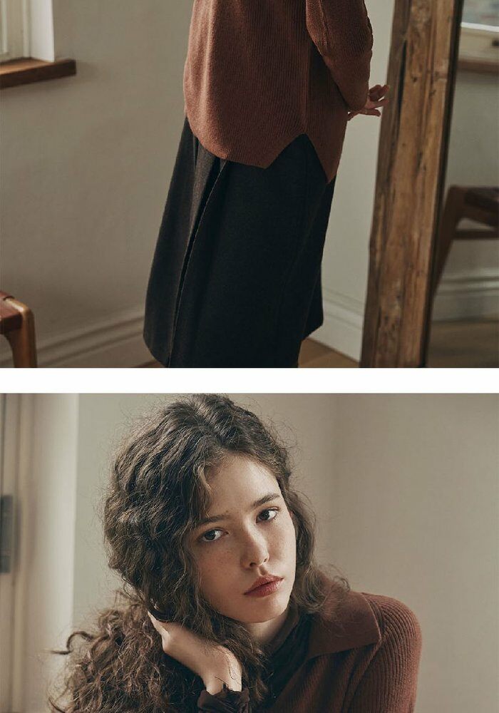 [롯데카드5%할인][최신상] 브이컷 26FW 가먼트다잉 브이넥 카라니트 3종