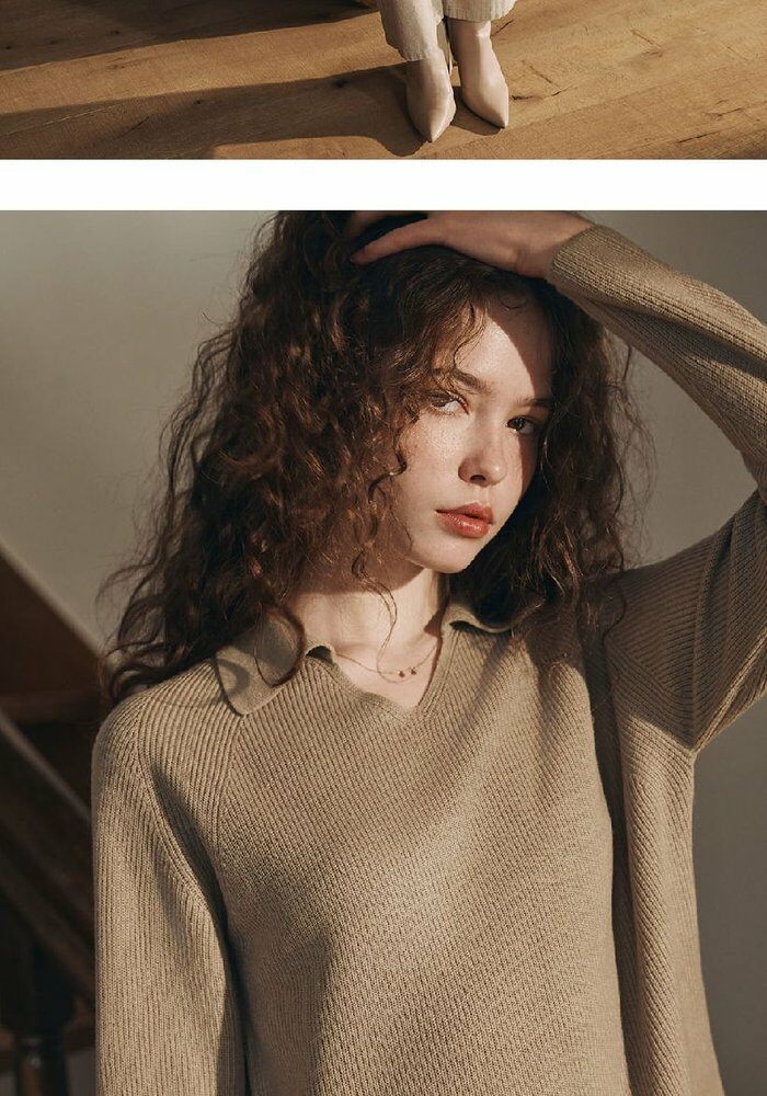 [롯데카드5%할인][최신상] 브이컷 26FW 가먼트다잉 브이넥 카라니트 3종