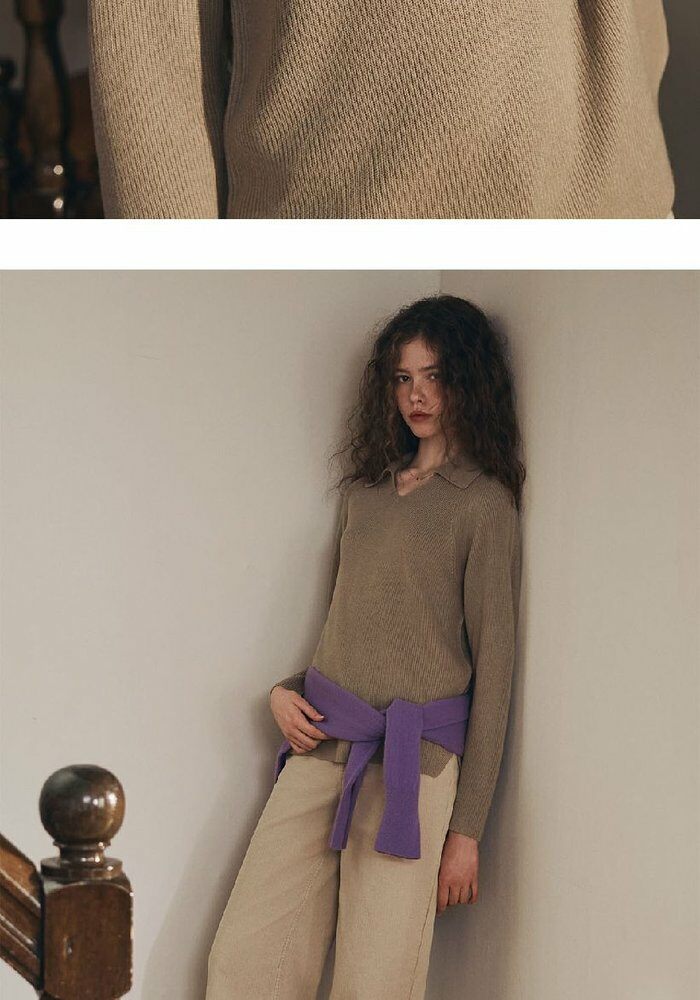 [롯데카드5%할인][최신상] 브이컷 26FW 가먼트다잉 브이넥 카라니트 3종