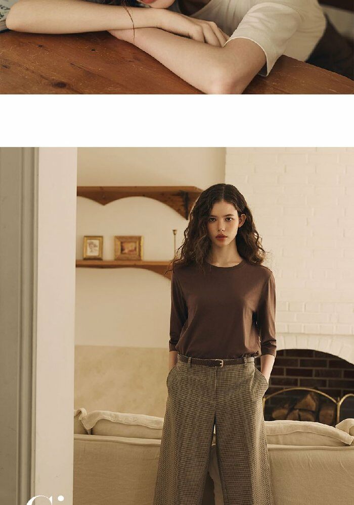 [롯데카드5%할인][BEST 최신상] 브이컷 26FW 코튼 튜블러 7부소매 티셔츠 5종
