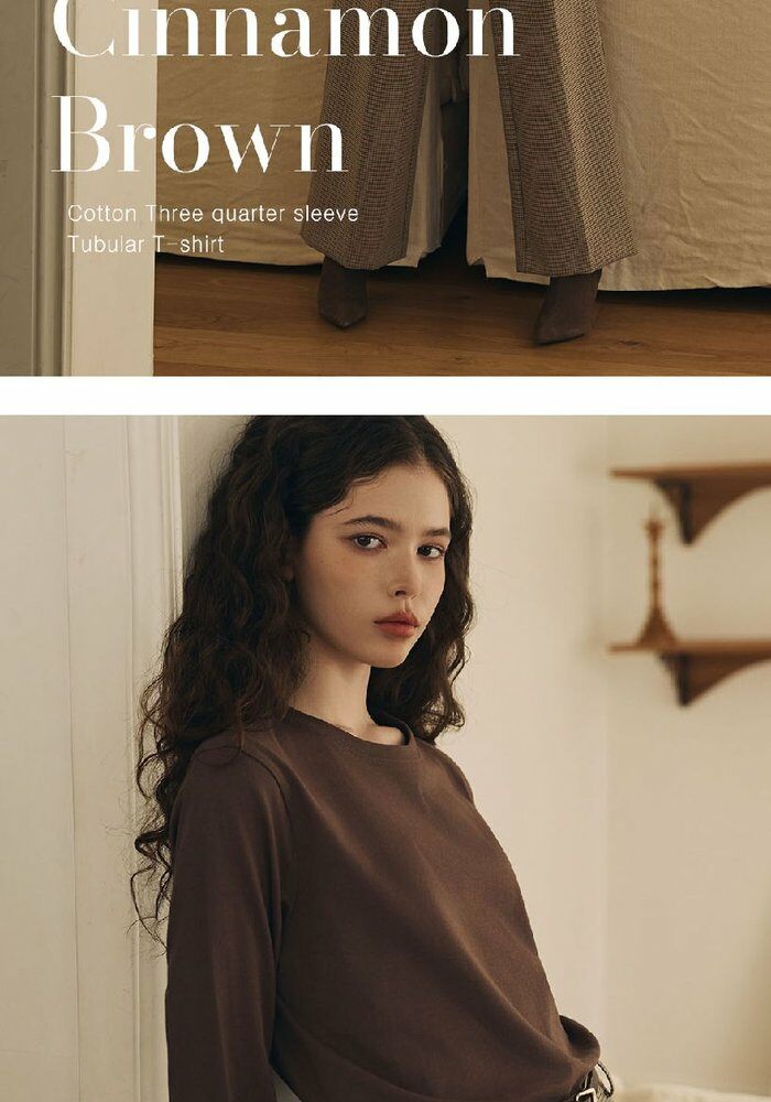 [롯데카드5%할인][BEST 최신상] 브이컷 26FW 코튼 튜블러 7부소매 티셔츠 5종