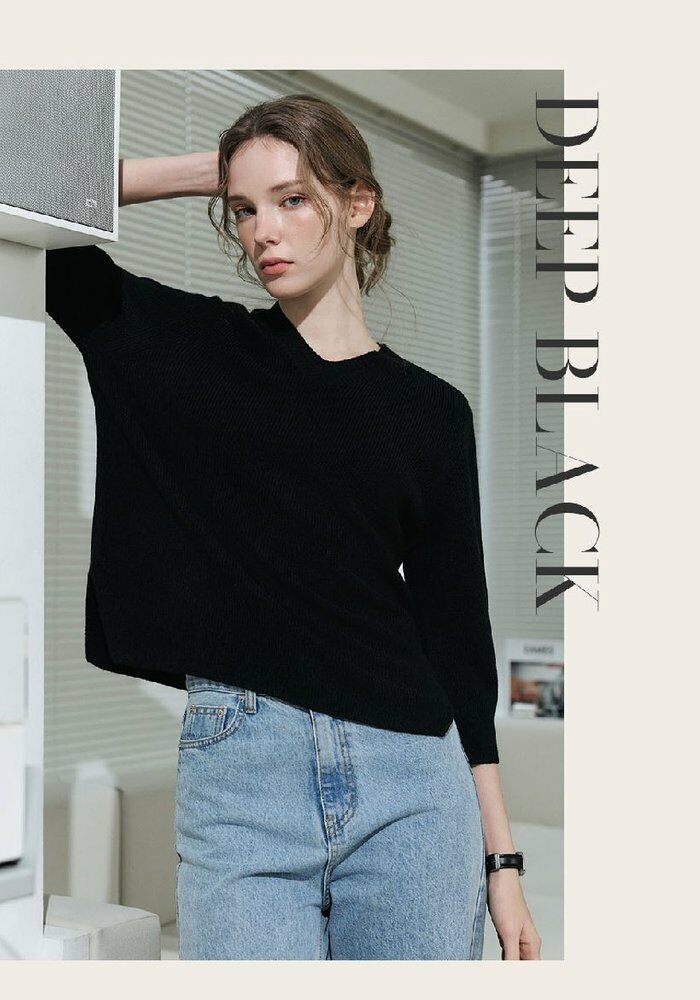 [롯데카드5%할인][런칭가59,900원→1만원↓] 브이컷 26SS 가먼트다잉 7부 니트 3종