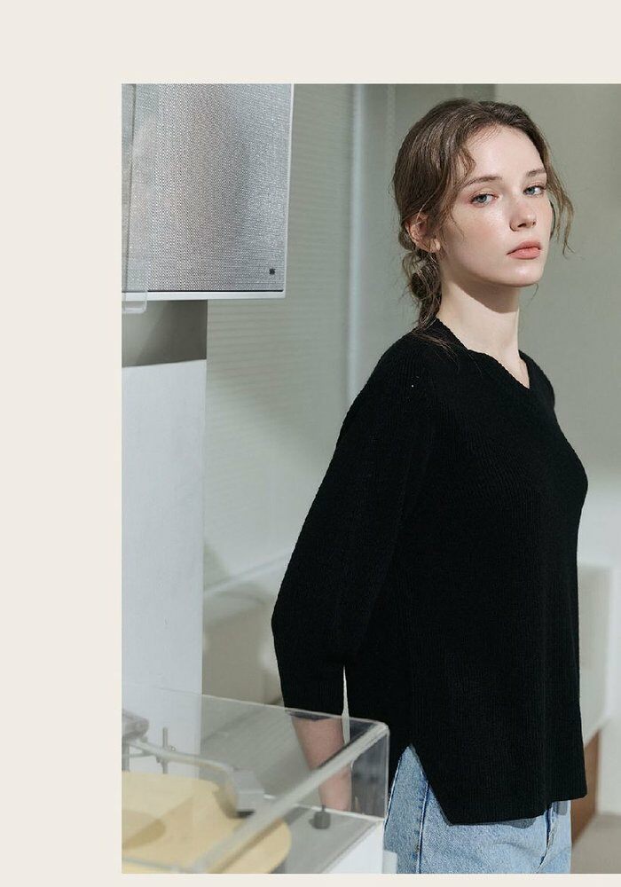 [롯데카드5%할인][런칭가59,900원→1만원↓] 브이컷 26SS 가먼트다잉 7부 니트 3종