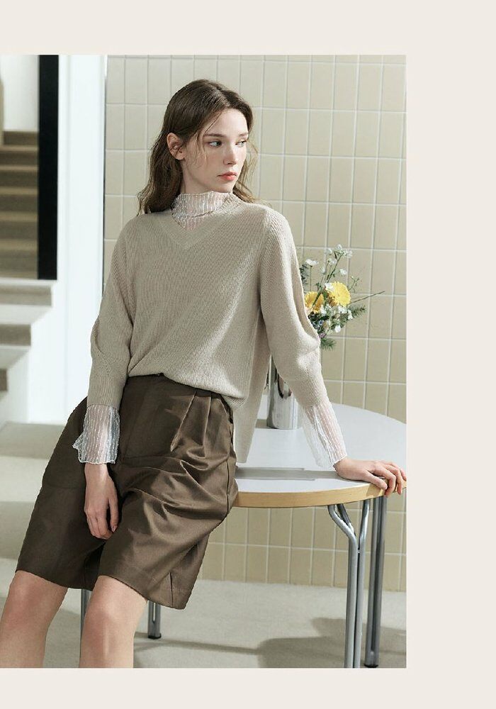 [롯데카드5%할인][런칭가59,900원→1만원↓] 브이컷 26SS 가먼트다잉 7부 니트 3종