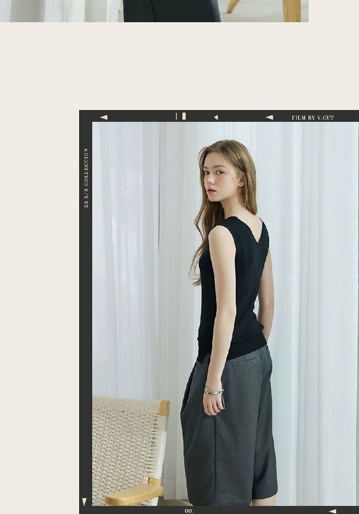 [롯데카드5%할인][인기 신상!] 브이컷 인견 니트탑 3종