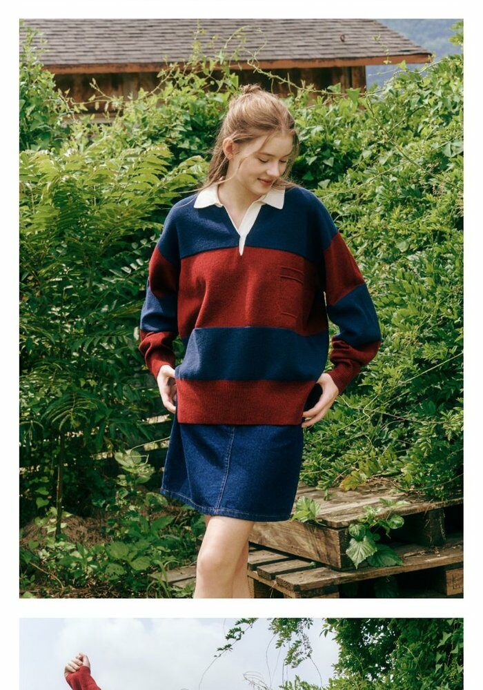 [국민카드5%할인][69,900원→3만원↓] 블루핏 럭비 니트