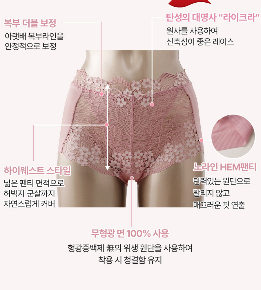 [카드 5%할인]엘라코닉 커버업 라이크라 레이스 팬티 패키지(총 8종)