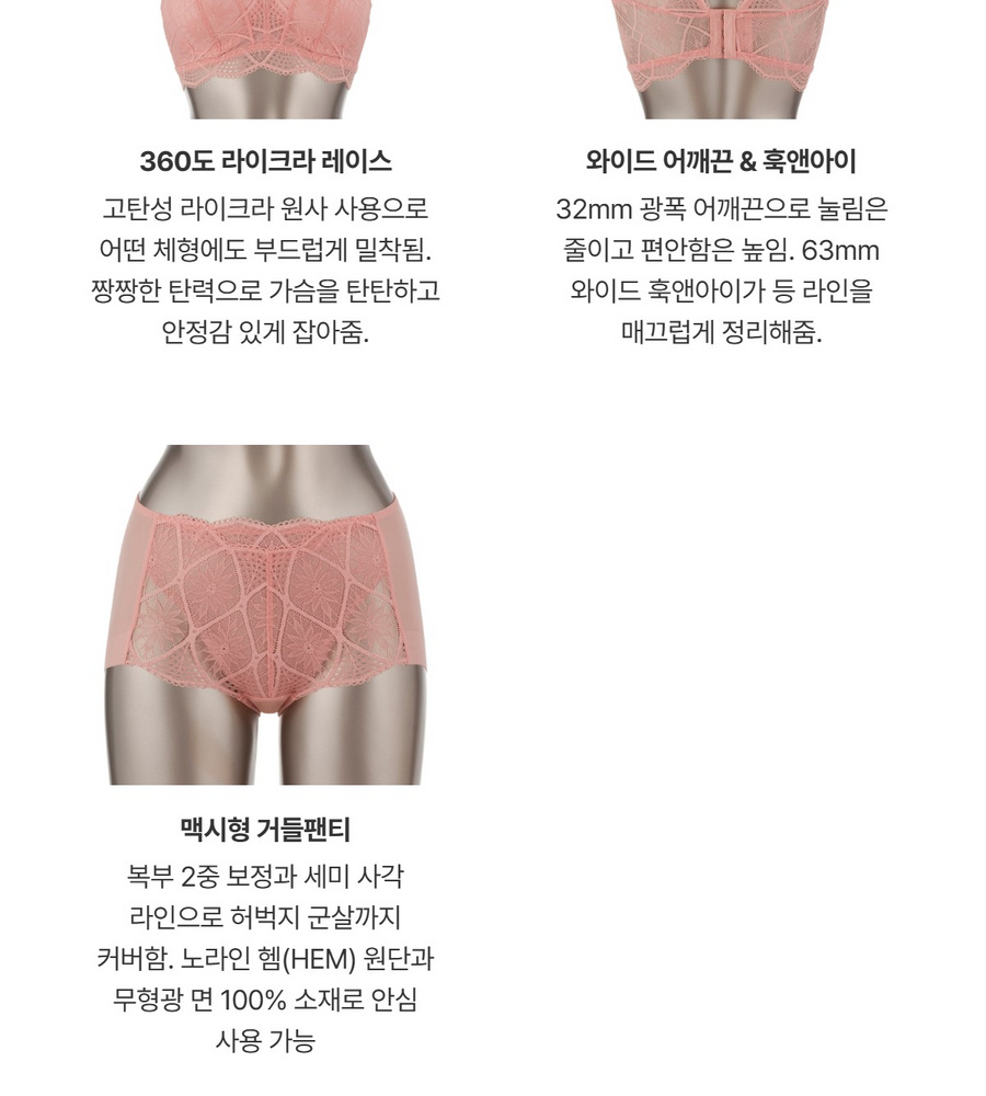 [삼성카드5%할인]엘라코닉 레이스 풀커버 브라팬티 5세트